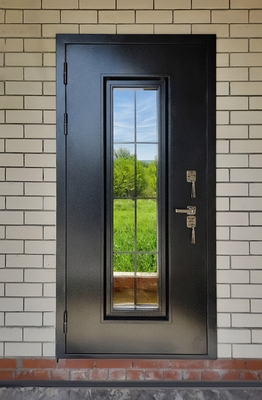 Входная дверь с длинным стеклом